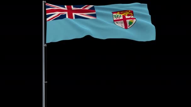 国旗斐济在透明的背景, 4k 恶作剧4444镜头与阿尔法 — 图库视频影像