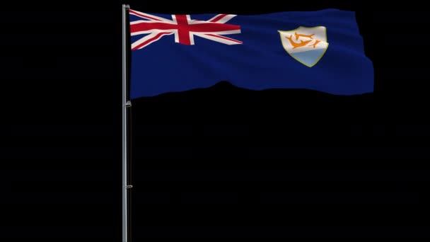 Bandera Anguilla sobre fondo transparente, 4k prores 4444 metraje con alfa — Vídeos de Stock