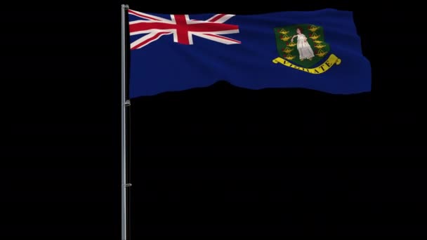 国旗英属维尔京群岛在透明的背景, 4k 恶作剧4444镜头与阿尔法 — 图库视频影像