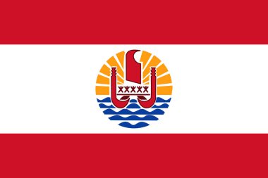 Flag French Polynesia in official rate, vector clipart