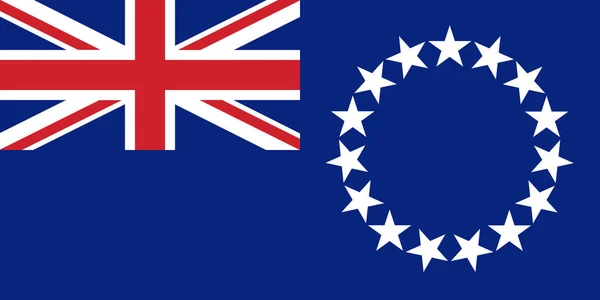 Bandeira Cook Islands in official rate, vector — Vetor de Stock