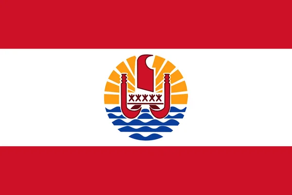 Bandera French Polynesia en tarifa oficial, vector — Vector de stock