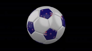 Futbol topu bayrak Yeni Zelanda, Alfa, 4k ile döngü