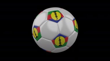 Futbol topu bayrak Yeni Kaledonya, Alfa, 4k ile döngü
