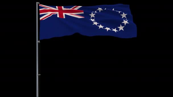 Bandera Cook Islands on transparent background, 4k prores 4444 metraje con alpha — Vídeo de stock
