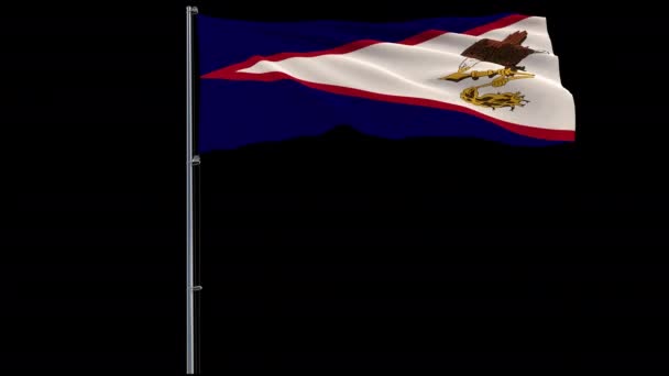 Σημαία Αμερικανική Σαμόα σε διαφανές φόντο, 4K ProRes 4444 πλάνα με άλφα — Αρχείο Βίντεο