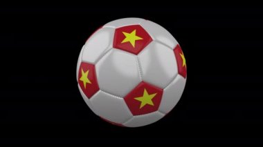 Bayrağı Vietnam ile futbol topu, döngü, 4k alfa ile