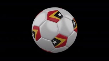 Bayrak ile futbol topu Doğu Timor, döngü, 4k Alfa