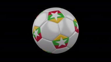 Bayrak Myanmar ile futbol topu, döngü, Alfa ile 4k
