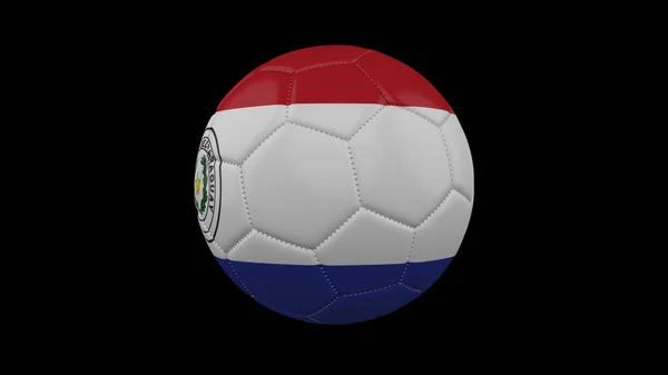 Fußball mit Flagge Paraguay, 3D-Darstellung — Stockfoto