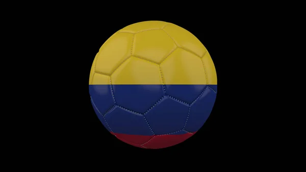 Pallone da calcio con bandiera Colombia, rendering 3d — Foto Stock