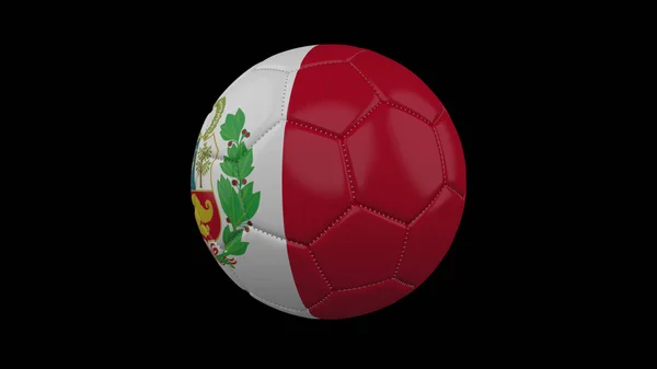 Pallone da calcio con bandiera Perù, rendering 3d — Foto Stock