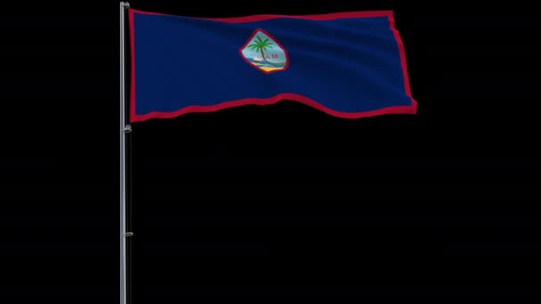 Bandera Guam sobre fondo transparente, 4k prores 4444 metraje con alfa — Vídeos de Stock