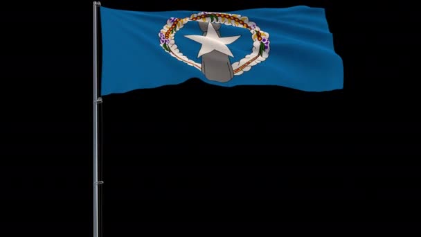 Bandera Northern Mariana Islands on transparent background, 4k prores 4444 metraje con alpha — Vídeo de stock