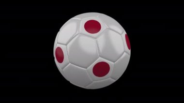 Bayrak Japonya, döngü, 4k alfa ile futbol topu
