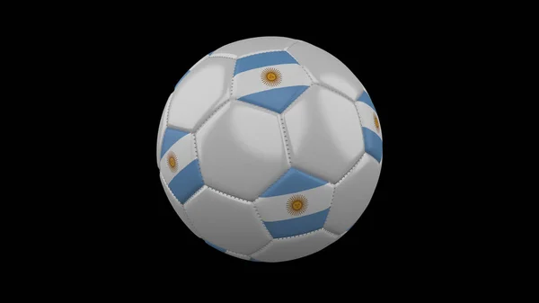 Pallone da calcio con bandiera Argentina, rendering 3d — Foto Stock