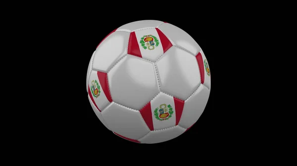 Piłka nożna z flagą Peru, renderowanie 3D — Zdjęcie stockowe