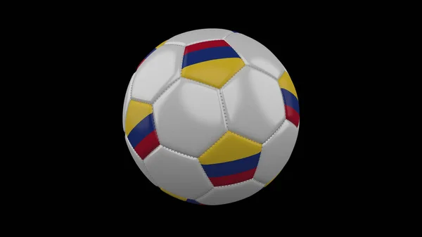 Fotbalová koule s vlajkou Kolumbie, 3D vykreslování — Stock fotografie