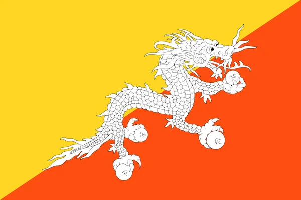 Флаг Бутана в официальном курсе и цвете, вектор — стоковый вектор