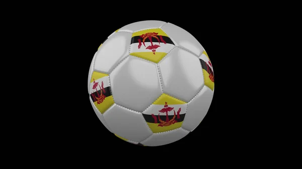 ฟุตบอลกับธงบรูไน, 3D rendering — ภาพถ่ายสต็อก
