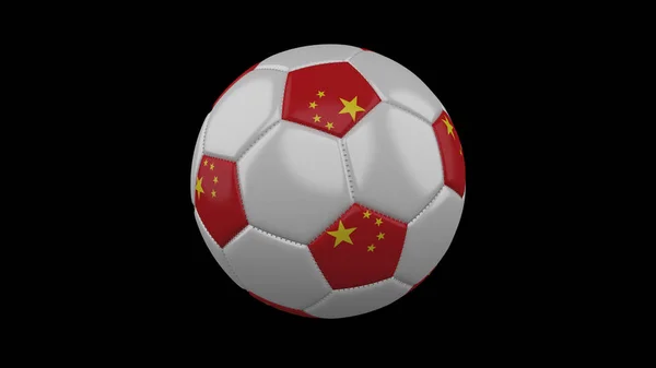Fußball mit Flaggenporzellan, 3D-Darstellung — Stockfoto
