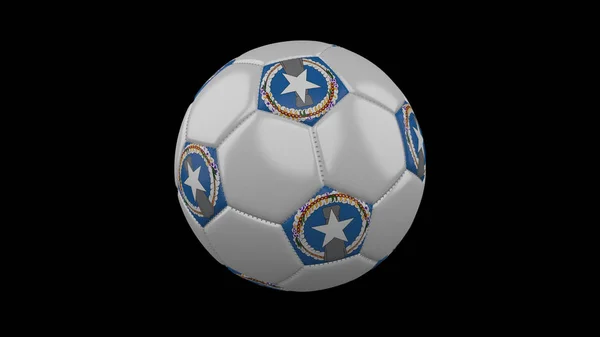 Soccer Ball met vlag Noordelijke Marianen, 3D rendering — Stockfoto