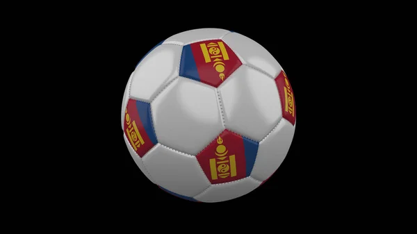 Piłka nożna z flagą Mongolia, renderowanie 3D — Zdjęcie stockowe