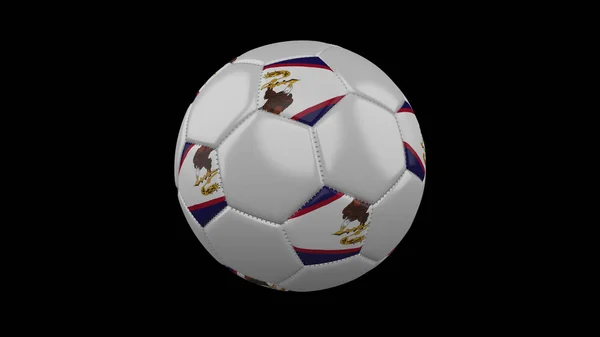 ฟุตบอลกับธงอเมริกันซามัว, 3D rendering — ภาพถ่ายสต็อก