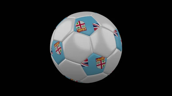 Футбольный мяч с флагом Фиджи, 3D рендеринг — стоковое фото