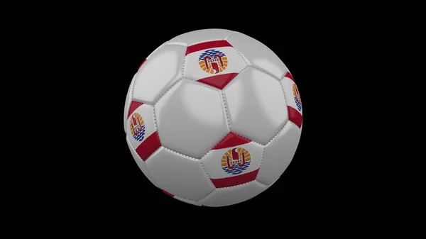 Bola de futebol com bandeira Polinésia Francesa, renderização 3d — Fotografia de Stock