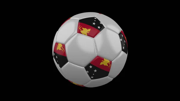 ฟุตบอลกับธงปาปัวนิวกินี, 3D rendering — ภาพถ่ายสต็อก