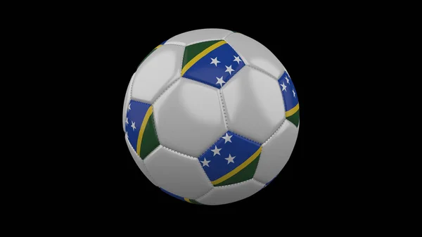 Pallone da calcio con bandiera Isole Salomone, rendering 3d — Foto Stock