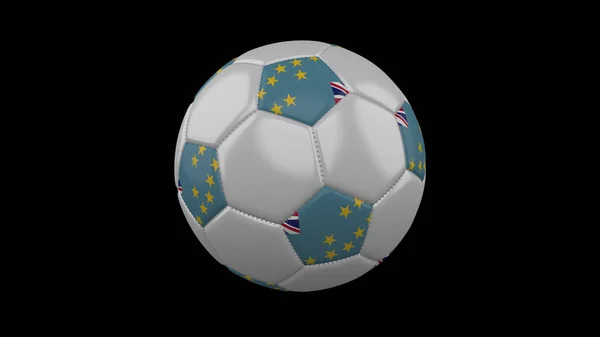 Piłka nożna z flagą Tuvalu, renderowanie 3D — Zdjęcie stockowe