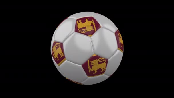 Bola de futebol com bandeira Sri Lanka, loop alfa — Vídeo de Stock