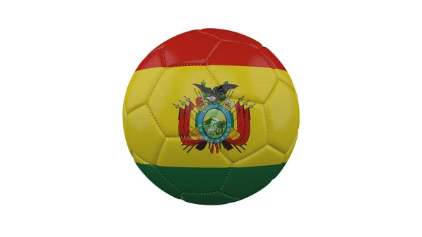 Fotboll med Bolivia flagga, isolera på vit bakgrund, 3D r — Stockfoto