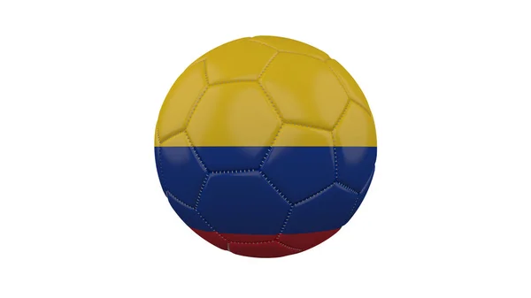 Pallone da calcio con bandiera Colombia, isolato su sfondo bianco, 3d — Foto Stock