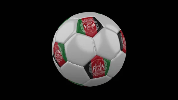 Fußball mit Fahne Afghanistans, 3D-Darstellung — Stockfoto