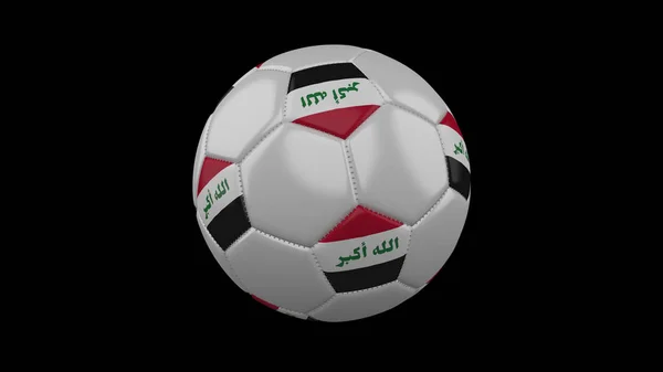 ฟุตบอลกับธงอิรัก, 3D rendering — ภาพถ่ายสต็อก