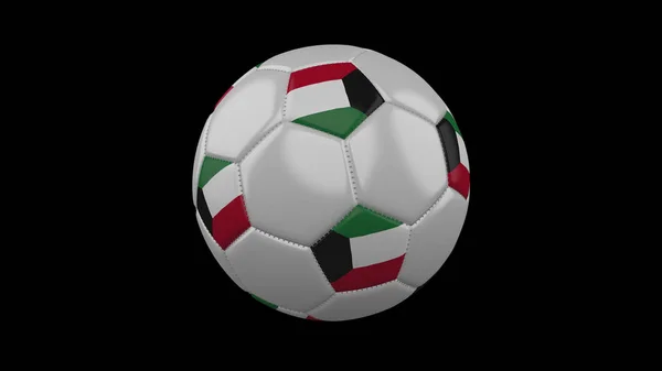 Μπάλα ποδοσφαίρου με σημαία του Κουβέιτ, 3D απόδοση — Φωτογραφία Αρχείου