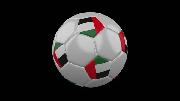 ฟุตบอลกับธง สหรัฐอาหรับเอมิเรตส์, 3D — ภาพถ่ายสต็อก