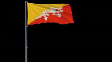 Şeffaf arka plan üzerinde Bayrak Bhutan, alfa ile 4k prores 4444 görüntüleri
