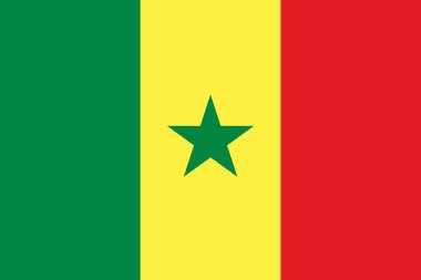 Resmi oran ve renklerde Bayrak Senegal, vektör