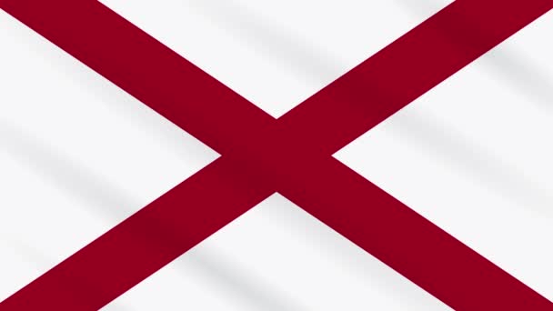 Флаг штата Алабама размахивая флагом, идеально подходит для фона — стоковое видео