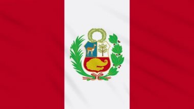 Peru bayrağı sallayarak bez, arka plan döngüsü
