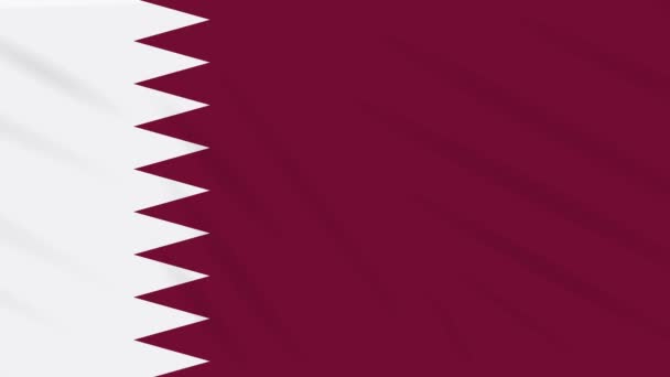 Drapeau Qatar agitant tissu, boucle de fond — Video