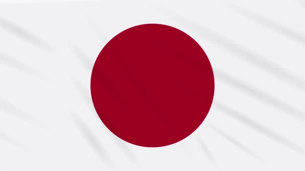 Bandera de Japón ondeando tela, bucle de fondo — Vídeo de stock