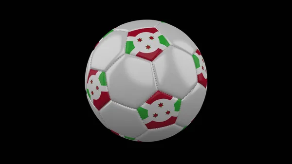 Fotbalový míč s vlajkou Burundi, 3D vykreslování — Stock fotografie