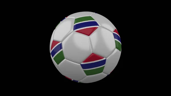 Piłka nożna z flagą Gambia, renderowanie 3D — Zdjęcie stockowe
