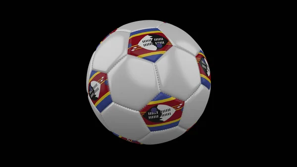 ฟุตบอลกับธง eSwatini สวาซีแลนด์, 3D rendering — ภาพถ่ายสต็อก
