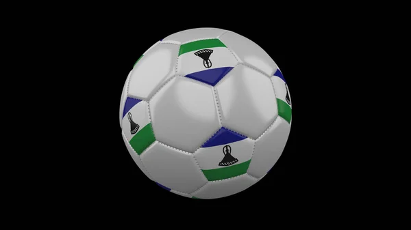 Bola sepak bola dengan bendera Lesotho, render 3d — Stok Foto